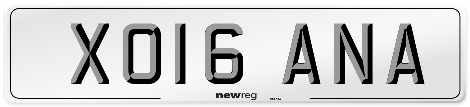 XO16 ANA Number Plate from New Reg